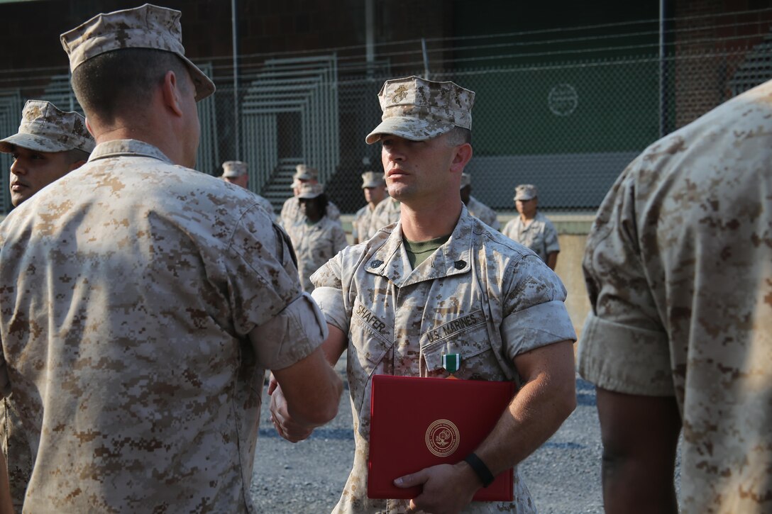 U.S. Marine Corps Staff Sgt. Daeton Shafer, a native of San Juan, New Mexico, and 2003 graduate of Aztec High School in Aztec, New Mexico, recently received the Navy and Marine Corps Commendation Medal for service with 3rd Marine Special Operations Battalion. The award is given to individuals who distinguish themselves by heroic or meritorious achievement for service while serving with the Navy or Marine Corps. Shaver received the award for playing a vital role in his battalions integration of global combat support for deployed Marines. Shafer currently serves as the 4th Marine Corps District Supply Chief at the Defense Distribution Center Susquehanna in New Cumberland, Pennsylvania. As supply chief, Shafer accounts for and maintains all equipment and assets which is an estimated six million dollars for the entire District, as well as purchases equipment for 4th MCD. Shafer enlisted in the Marine Corps July 2003. He has been stationed at Camp Pendleton, California; Marine Corps Recruit Depot San Diego; Okinawa, Japan; Camp Lejeune, North Carolina; New Cumberland, Pennsylvania, and he has also deployed to Iraq in support of Operation Iraqi Freedom.  His awards include the Navy and Marine Corps Commendation Medal, Navy and Marine Corps Achievement Medal, four Marine Corps Good Conduct Medals, the National Defense Service Medal, two Iraq Campaign Medals, the Global War on Terrorism Service Medal and three Sea Service Deployment Ribbons. 