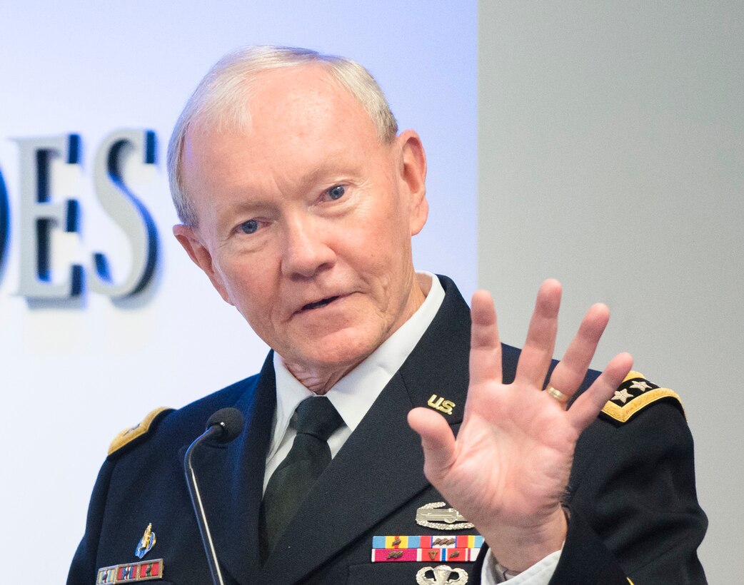 Army Gen. Martin E. Dempsey, chairman of the Joint Chiefs of Staff, speaks during the 2015 Newman's Own Awards ceremony at the Pentagon's Hall of Heroes, Sept. 2, 2015. During the ceremony, awards totaling $200,000 were presented to six nonprofit organizations for their programs to improve military quality of life. DoD photo by Army Staff Sgt. Sean K. Harp


