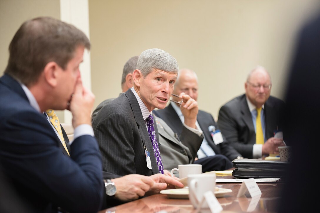 Retired Air Force Gen. Norton A. Schwartz, president and CEO of Business Executives for National Security and a former Air Force chief of staff, speaks to the organization's members in Washington, D.C., Sept. 2, 2015. DoD photo by U.S. Army Staff Sgt. Sean K. Harp