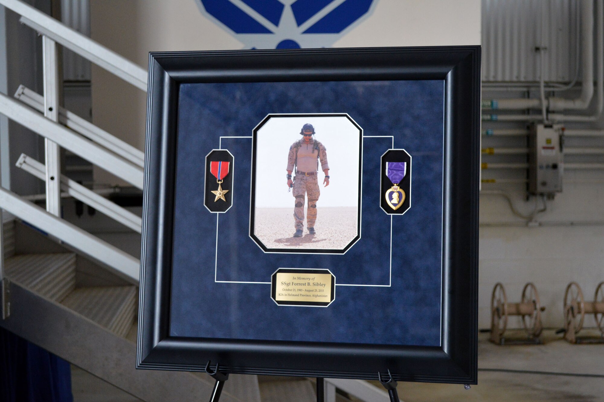 The 21st Special Tactics Squadron honored a fallen comrade from their squadron, U.S. Air Force Staff Sgt. Forrest Sibley, in a private ceremony, Pope Army Airfield, N.C., Sept. 3. Sibley was a combat controller who had recently deployed to Afghanistan in support of OPERATION Freedom’s Sentinel when he and another Special tactics Airmen were shot at a vehicle checkpoint at Camp Antonik, Afghanistan, Aug. 26, 2015. He and Capt. Matthew Roland, special tactics officer from 23rd Special Tactics Squadron, died of wounds sustained in the attack Aug. 27.