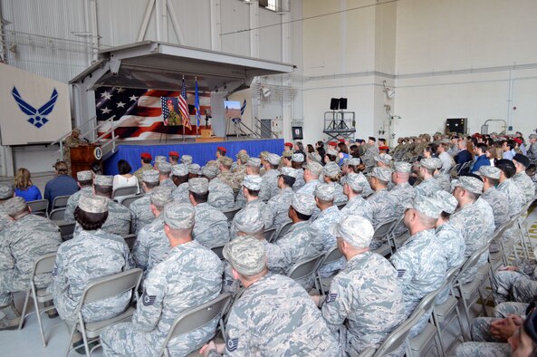 More than 300 people gathered at a memorial service to honor Staff Sgt. Forrest Sibley, 21st Special Tactics Squadron, Sept. 3, 2015 at Pope Army Airfield, N.C. Sibley, 31, was killed at a vehicle checkpoint near Camp Antonik, Afghanistan, Aug. 26, 2015. He was a combat controller at the 21st STS and deployed in support of Operation Freedom’s Sentinel. (U.S. Air Force photo by Lt. Col. James R. Wilson/Released)