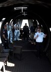 David Anderson, 319th Civil Engineer Squadron assistant fire chief of operations, briefs members of the Grand Forks Fire Department before a training exercise Sept. 1, 2015, on Grand Forks Air Force Base, North Dakota. The GFFD joined the Grand Forks AFB Fire Department to learn techniques for fighting aircraft fires. The live fire training aircraft allowed a realistic training experience. (U.S. Air Force photo by Airman 1st Class Ryan Sparks/Released)