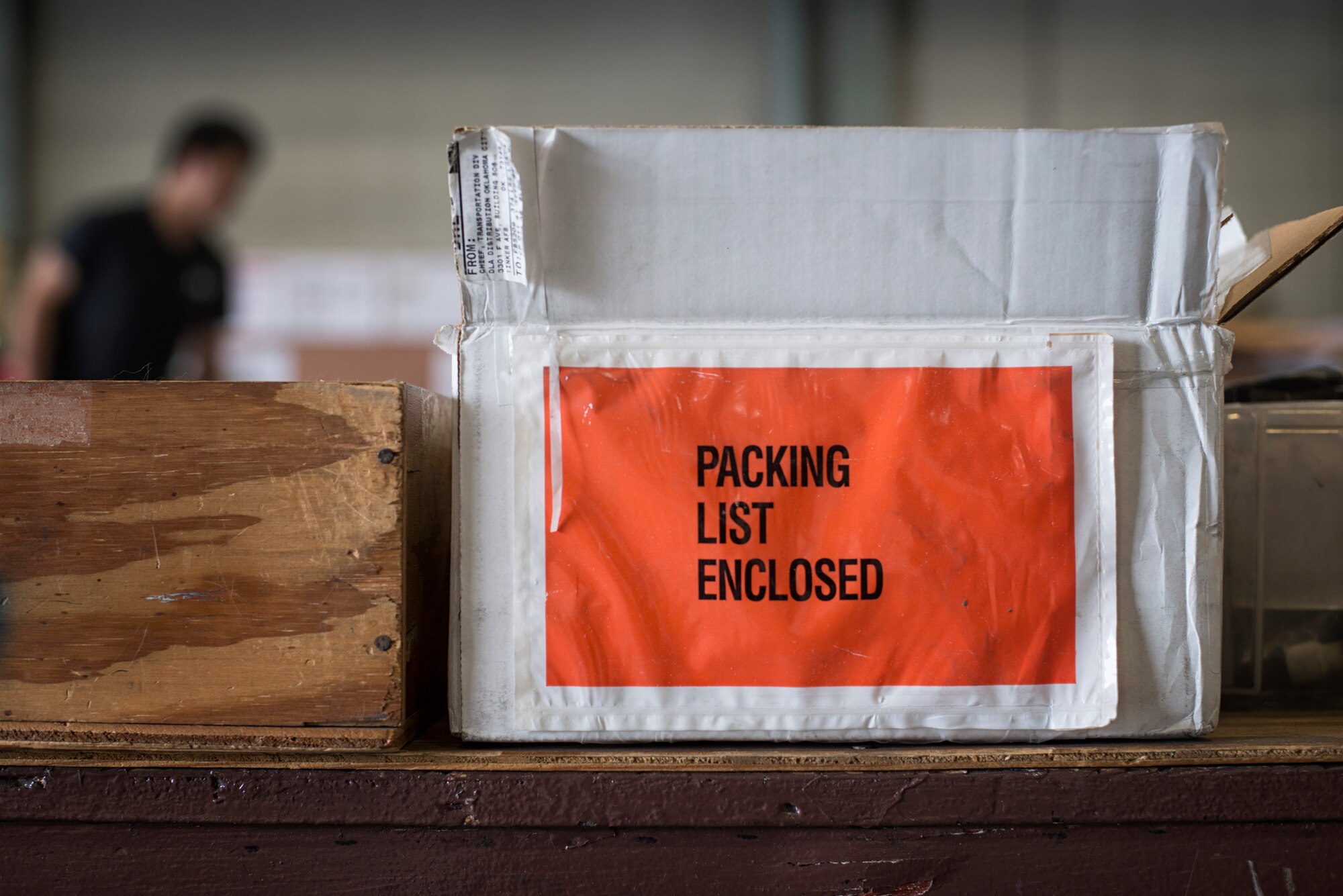 Boxes of packaging material sit on a desk at Yokota Air Base, Japan, Sept. 2, 2015. The 374 LRS Traffic Management Office’s outbound cargo section is responsible for the packaging and shipping of government cargo to include aircraft parts and other mission essential items to bases worldwide.   