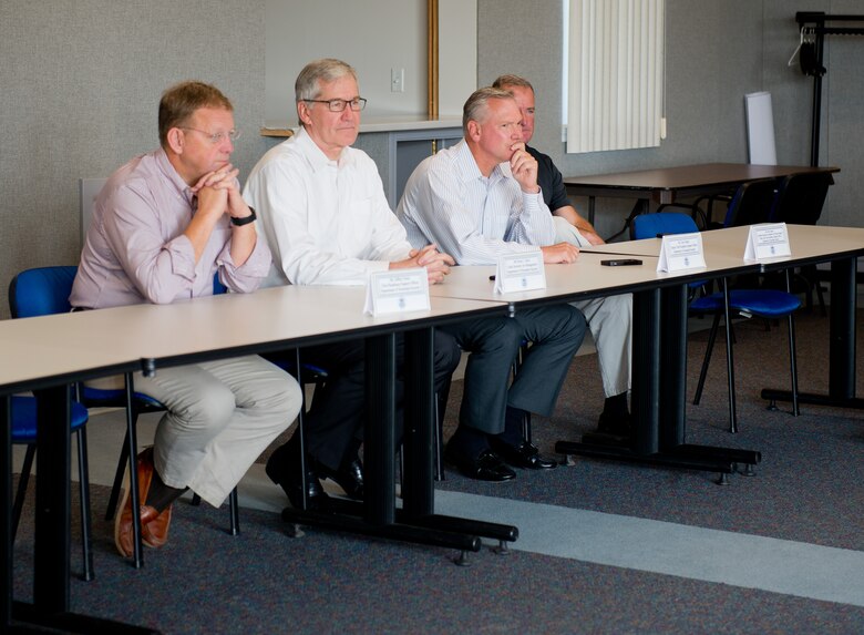Russell C. Deyo, Under Secretary for Management at the U.S. Department of Homeland Security, second from left, visited Joint Base Cape Cod, September 3.