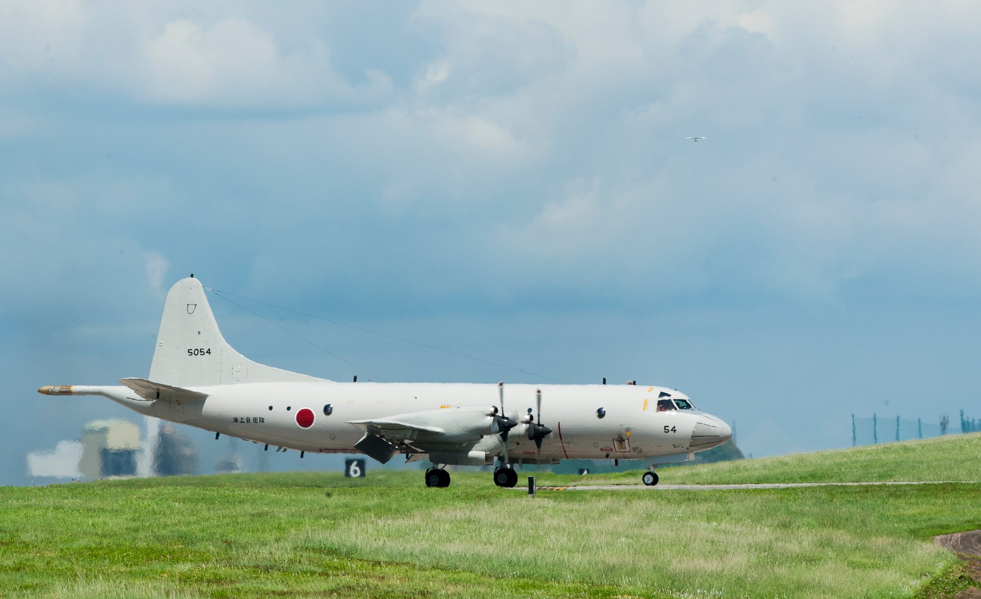 A Japanese Air Self-Defense Force P-3C lands at Kadena Air Base, Japan, during a JASDF-ran exercise  Sept. 5, 2015. This year’s exercise, which marks the first time involving the 18th Wing, gave participants and spectators an understanding of how the 82 separate entities from U.S. military, JSDF and local emergency responders work together to save lives in the wake of devastation from a natural disaster in the region. (U.S. Air Force photo by Airman 1st Class Zackary A. Henry)