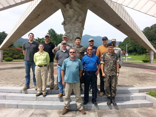 Southwestern Division’s Military Planner, Jim Fields (front center), is pictured with members of the USACE 273rd FEST-A, who participated in UFG 15. The FEST-A one of several small, expeditious teams of military and USACE civilian specialist who bring the Corps’ technical engineering capabilities and expertise to the front with minimal footprint.