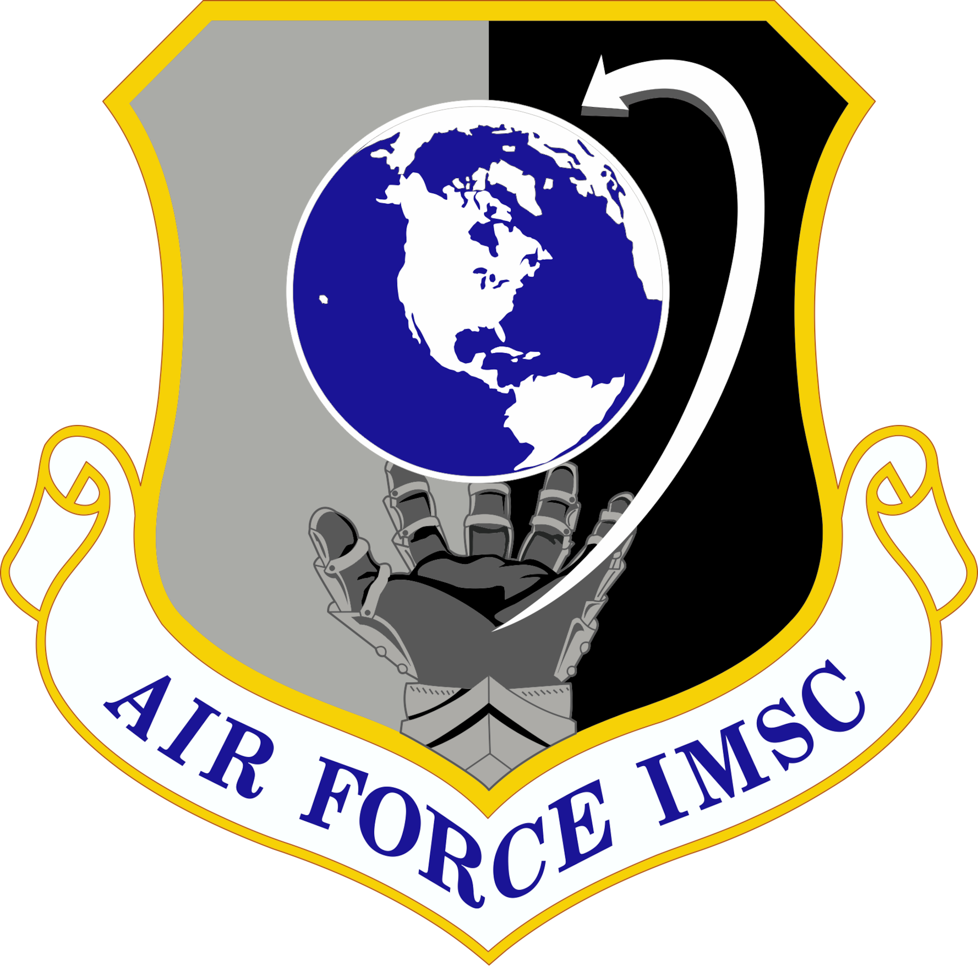 Shield of Air Force Installation and Mission Support Center, Joint Base San Antonio-Lackland, Texas.