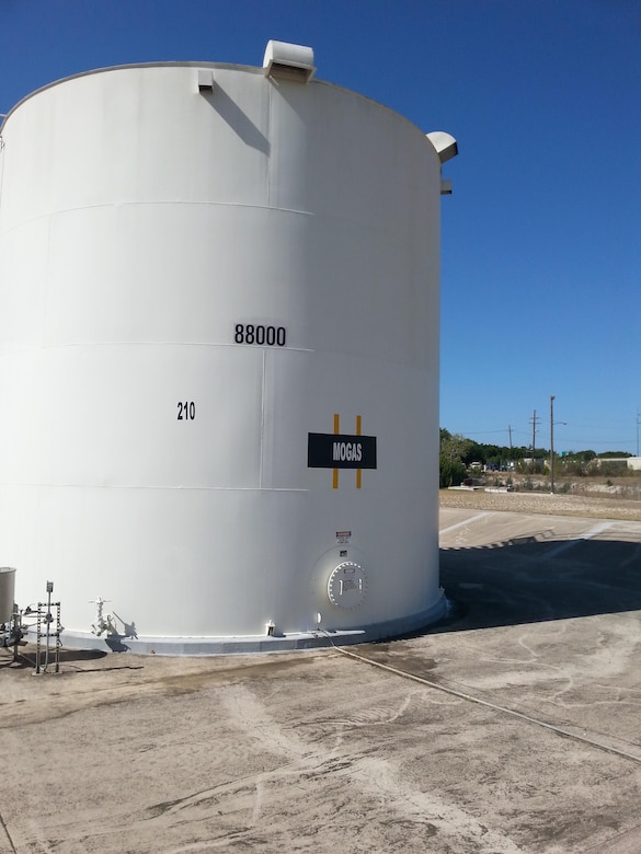 A fuel storage tank repaired by the DLA-Fuels Program.
