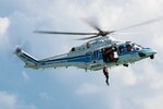 In this photo, a Japan Coast Guard S-76D hovers as members lower a rescue swimmer during an annual Okinawa Prefectural Government bilateral disaster response exercise at Atta Port, Japan, Sept. 5, 2015. The scenario centered on the evacuation and rescue of Okinawa inhabitants following a deadly tsunami hitting the island’s eastern coast. A total of 82 separate entities from the U.S. military, Japan Self-Defense Force and local emergency responders worked together to ensure the success of the exercise. 