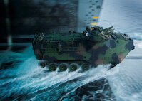 CAMP PENDLETON, Calif. (Sept. 3, 2015) An amphibious assault vehicle (AAV) with 3rd Assault Amphibian Battalion prepares to exit the well deck during a ship to shore exercise movement aboard amphibious transport dock ship USS Somerset (LPD 25). Somerset is currently participating in Exercise Dawn Blitz 2015 (DB-15). Exercise DB-15 is a multinational training conducted by Expeditionary Strike Group 3 (ESG-3) and 1st Marine Expeditionary Brigade (1 MEB) to build U.S., Japan, Mexico, and New Zealand’s amphibious and command and control capabilities through live, simulated, and constructive military training activities off the coast and ashore at Marine Corps Base Camp Pendleton and at Marine Corps Air Ground Combat Training Center 29 Palms, California. Somerset is the ninth San Antonio-class amphibious transport dock ship. (U.S. Navy photo by Mass Communication Specialist 1st Class Vladimir Ramos/Released)