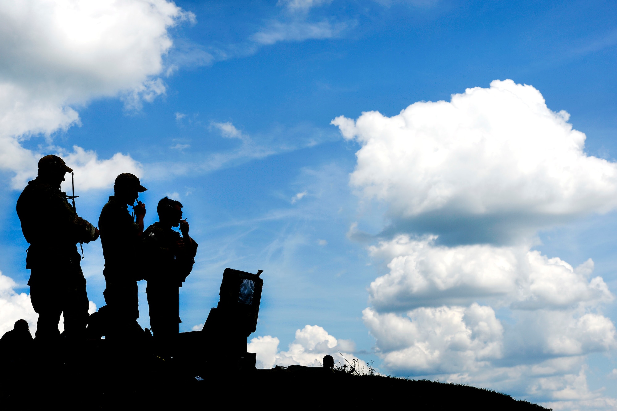 U.S. Army joint terminal attack controllers assigned to the U.S. Army Special Operations Command conduct training at Poinsett Electronic Combat Range in Wedgefield, S.C., Sept. 1, 2015. The JTACs made 151 successful close air support controls throughout the four day training. (U.S. Air Force photo by Senior Airman Jensen Stidham/Released)
