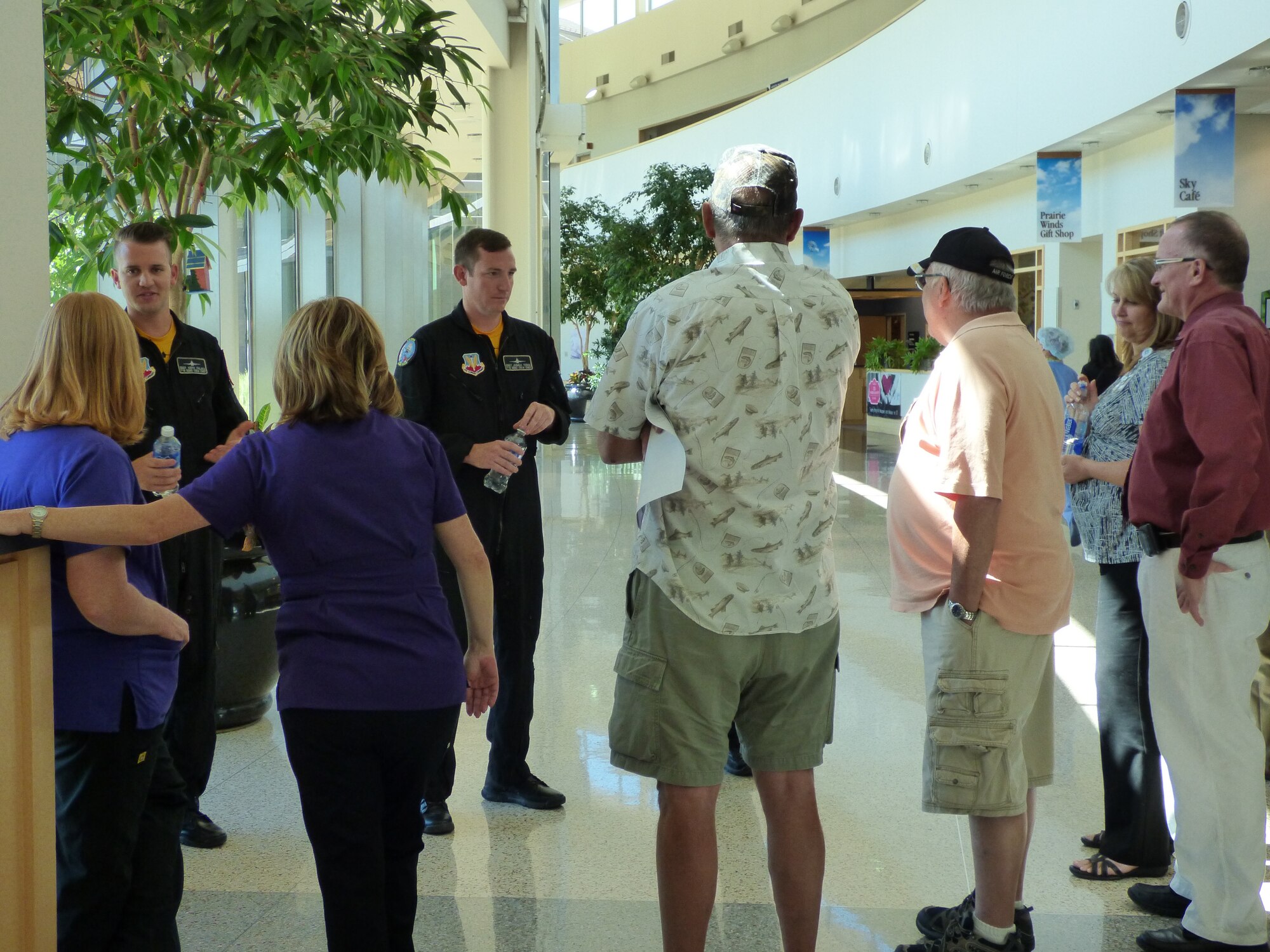 The Viper Demo Team meets with visitors at the Good Samaritan Medical Center in Lafayette, Co., Aug. 13, 2015.  (Courtesy photo)
