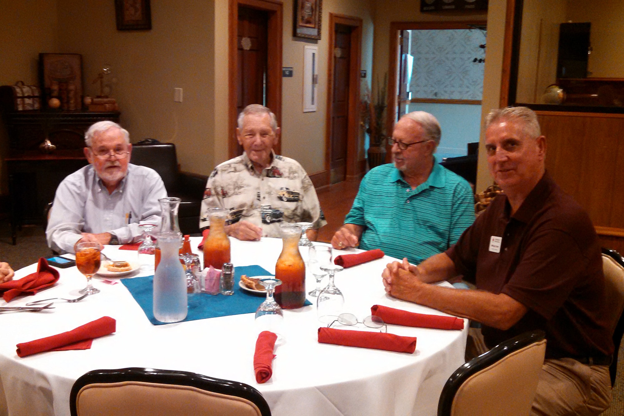 Retirees from the South Carolina Air National Guard, McEntire Joint National Guard Base, gather for their monthly Retiree's Luncheon at the Fort Jackson NCO club, Sept. 1, 2015.
(U.S. Air National Guard courtesy photo/RELEASED)