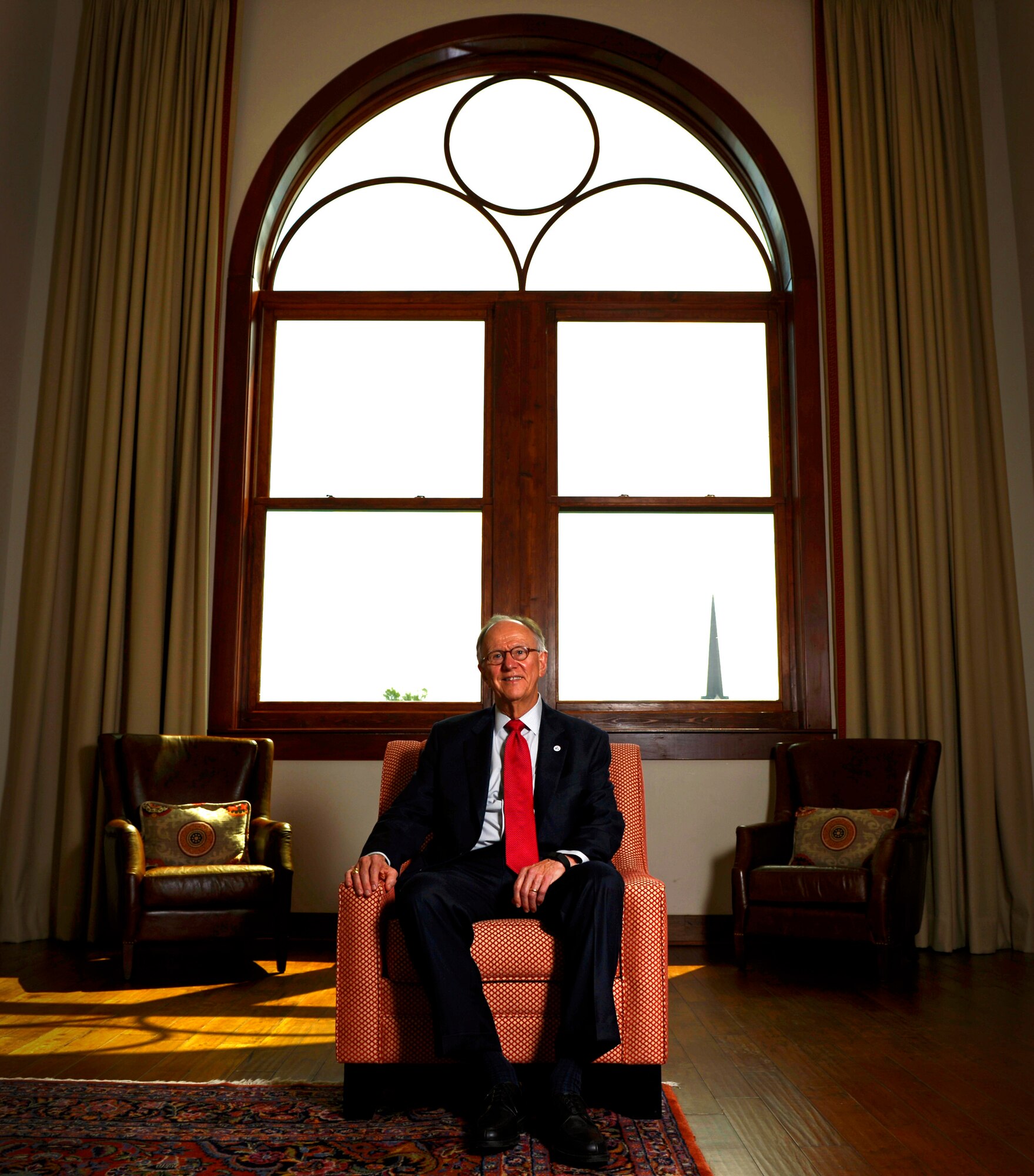 Former U.S. Air Force Capt. Joseph McElveen sits inside the Sumter Opera House in Sumter, S.C., Aug. 25, 2015. After serving most of his seven year career at Shaw Air Force Base, S.C., McElveen went on to become city mayor of Sumter approximately 10 miles from the base. (U.S. Air Force photo by Senior Airman Jensen Stidham/Released) 