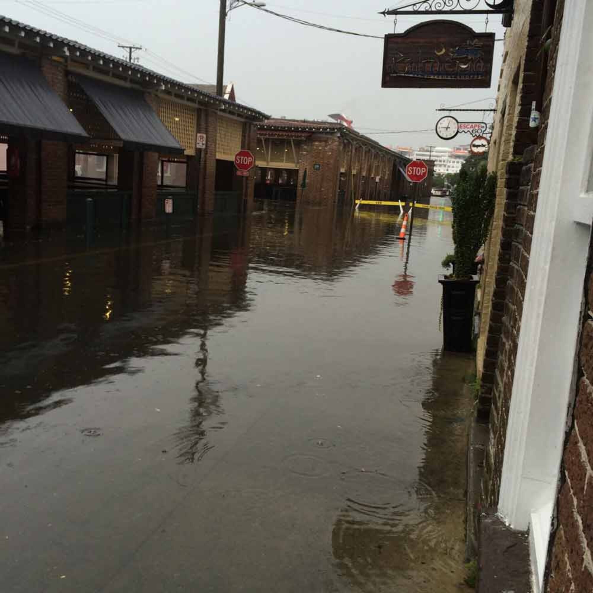 Photo of Meeting Street in downtown Charleston, S.C. after a flood on August 31, 2015. (Courtesy photo)