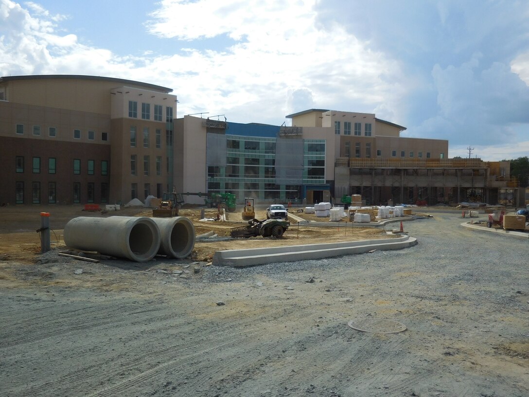 The new roads are coming into focus as the construction of the New Malcolm Grow Medical Clinics and Surgery Center takes shape. (Photo by Kathleen Canfield)
