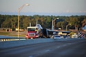 An F-15C Eagle is transported across the DuPont Bridge near Tyndall Air Force Base, Fla., Aug. 30, 2015. The F-15 was transported to Haney Technical Center to be used to train future aircraft mechanics in their Aviation Academy. (U.S. Air Force photo/Airman 1st Class Dustin Mullen)
