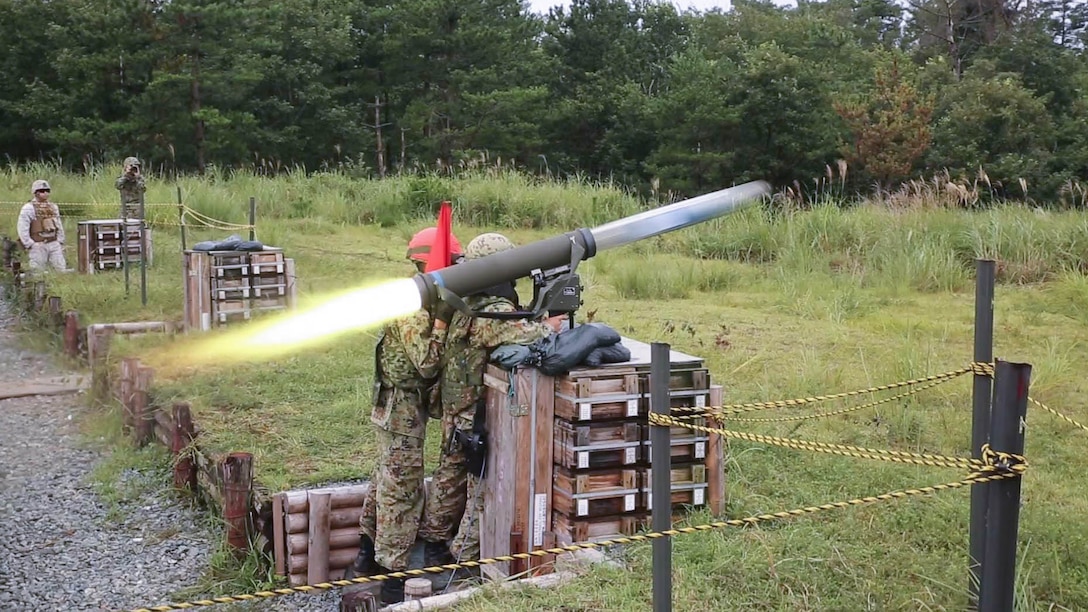 Sgt. Sugimoto Yoshitaka fires the Type 01 LMAT Anti-Tank Missile System during Forest Light 16-1 at Camp Imazu, Takashima, Japan, Sept. 7, 2015. The Japan Ground Self-Defense Force and U.S. Marines shared knowledge about different anti-tank missile systems. After giving specifications of their respective weapon systems, the two forces used practice rounds to demonstrate how well the weapon systems work. Forest Light will take place Sept. 7-18 with approximately 240 Marines working next to 350 JGSDF members. The exercise will consist of mortar live fire, establishing forward arming and refueling points training, helicopter borne skills and combined arms procedures. Sugimoto is an anti-tank missile man with 50th infantry regiment, 14th Brigade.
