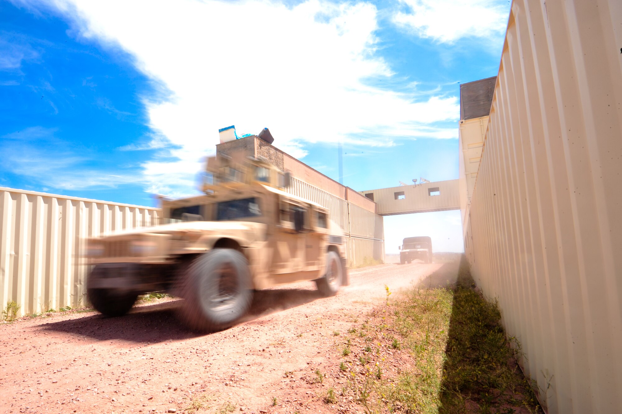 Air Force vehicles return to their base camp Aug. 11, 2015, at Camp Guernsey, Wyo. The 310th, 710th and 919th Security Forces Squadrons held a two-week field training exercise while living in field conditions.
(U.S. Air Force photos/Tech. Sgt. Nicholas B. Ontiveros)