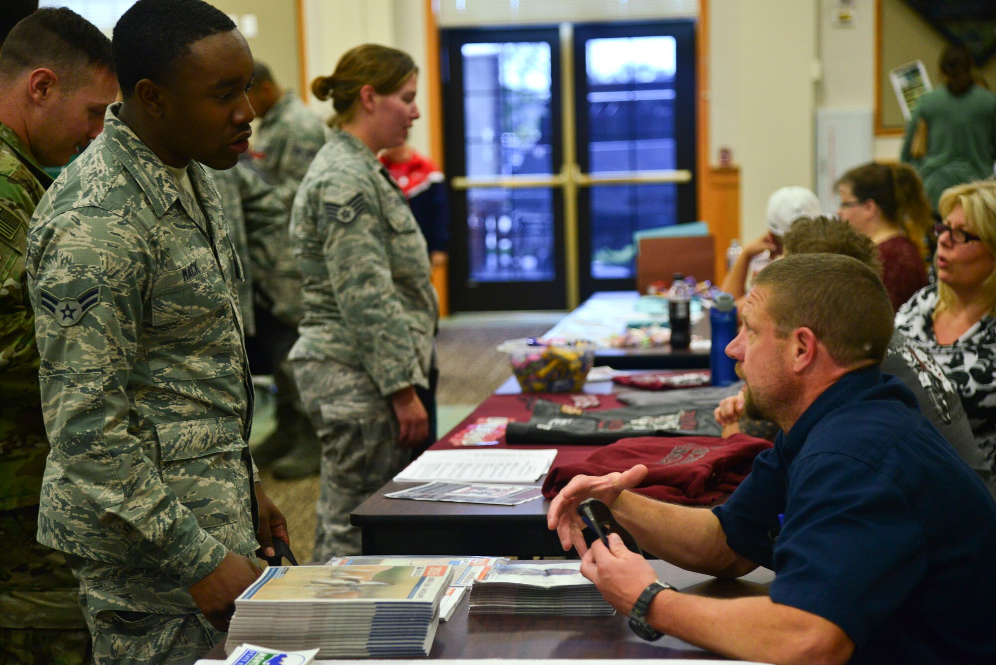Many organizations came out to show support at the 2nd Annual Community Fair, held at Malmstrom Air Force Base, Mont., Sept. 9, 2015 at the Grizzly Bend. Airmen and families were invited to come out and hear about local opportunities and enjoy free goodies that were being given out. (U.S. Air Force photo/Airman Daniel Brosam)