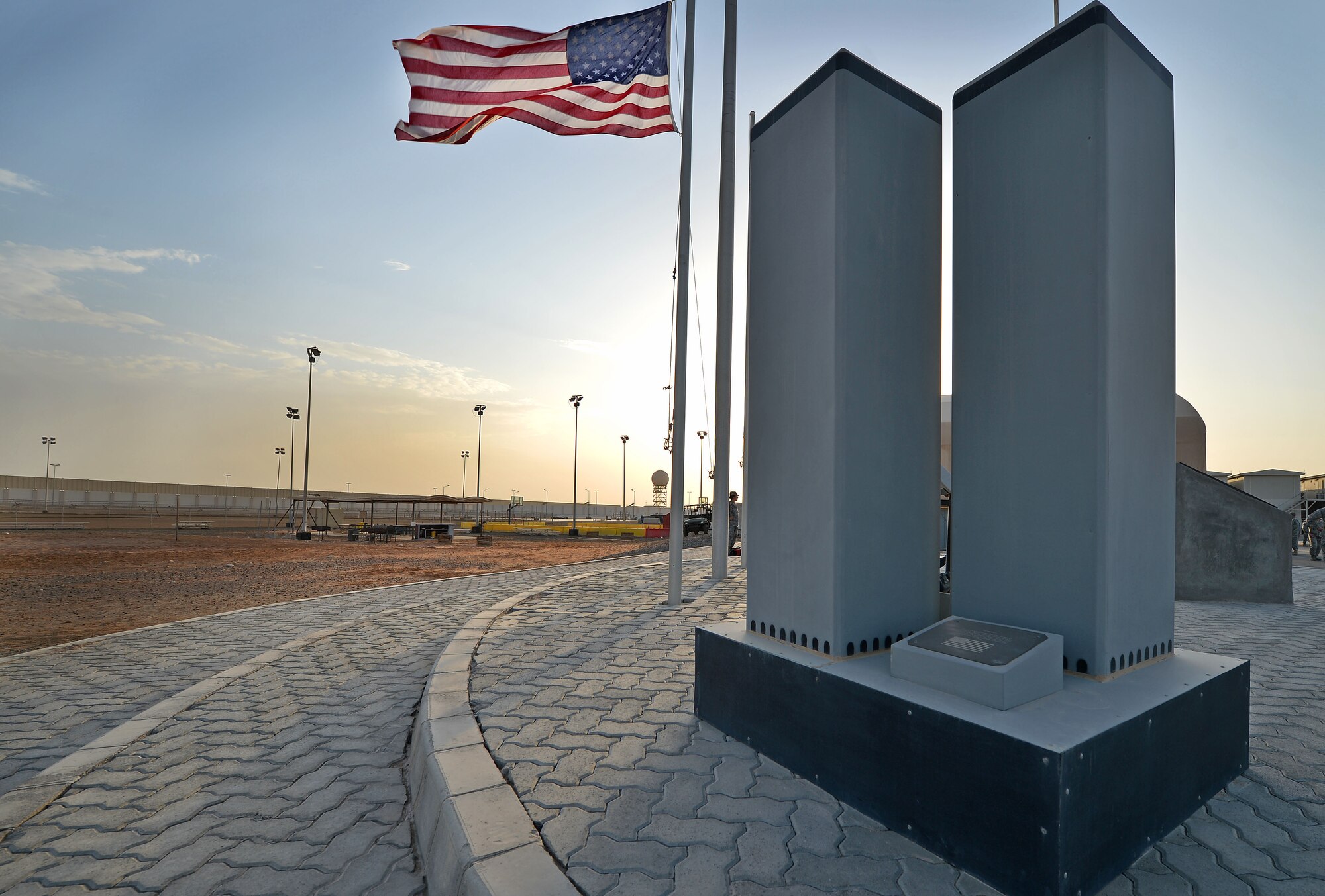 The 9/11 memorial site at an undisclosed location in Southwest Asia Sept. 11, 2015. (U.S. Air Force Photo/Tech. Sgt. Jeff Andrejcik)