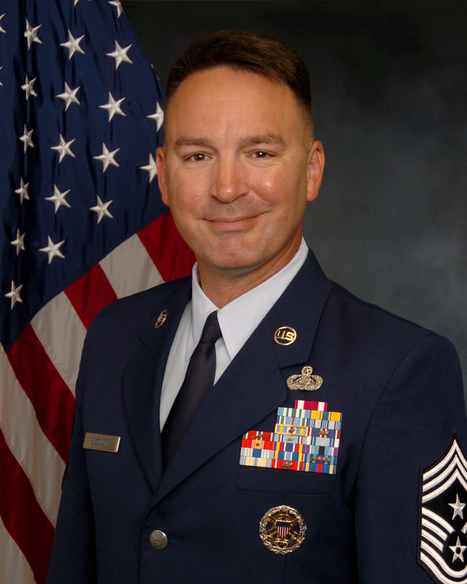 Chief Master Sgt. Brian Bischoff, the 919th Special Operations Wing command chief.  (Official photo)
