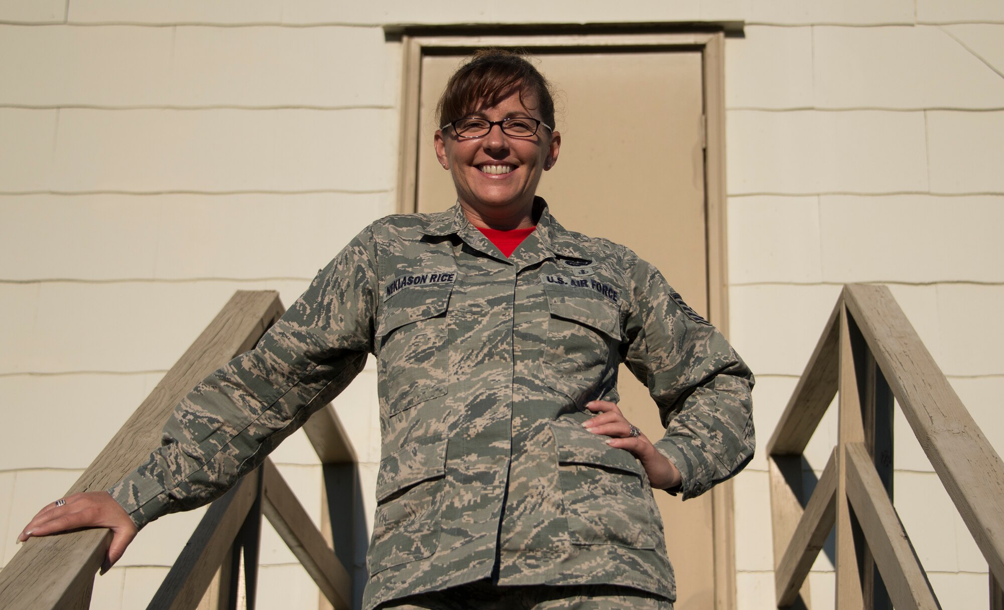 Tech. Sgt. Sherry Neklason-Rice, 2nd Special Operations Squadron, was promoted to master sergeant via the Air Force Reserve Stripes for Exceptional Performers II program. She will sew on her new stripe Oct. 1. The 919th Special Operations Wing had six STEP II promotees this year. (U.S. Air Force photo/Tech. Sgt. Jasmin Taylor)