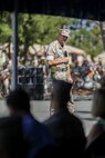 U.S. Marine Corps Maj. Gen. Daniel J. O’Donohue, 1st Marine Division Commanding General, addresses the crowd during a change of command ceremony at Marine Corps Base Camp Pendleton, Calif., Sept 10, 2015. O’Donohue assumed command as the 81st Commanding General of 1st Marine Division. (U.S. Marine Corps photo by Pfc. Nathaniel Castillo, 1st Marine Division Combat Camera/Released)
