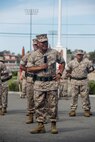 U.S. Marine Corps Brig. Gen. Daniel D. Yoo, 1st Marine Division Commanding General, addresses Marines and Sailors during a change of command ceremony on Marine Corps Base Camp Pendleton, Calif., Sept. 10, 2015. Yoo assumed command as the 80th Commanding General of 1st Marine Division on July 30, 2015. (U.S. Marine Corps photo by Sgt. Luis A. Vega, 1st Marine Division Combat Camera/Released)