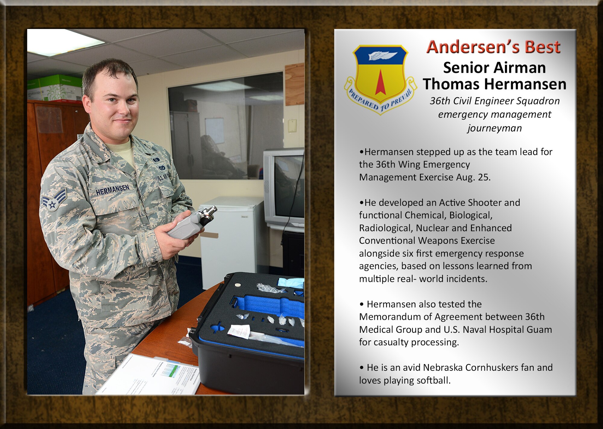 Team Andersen's Best: Senior Airman Thomas Hermansen