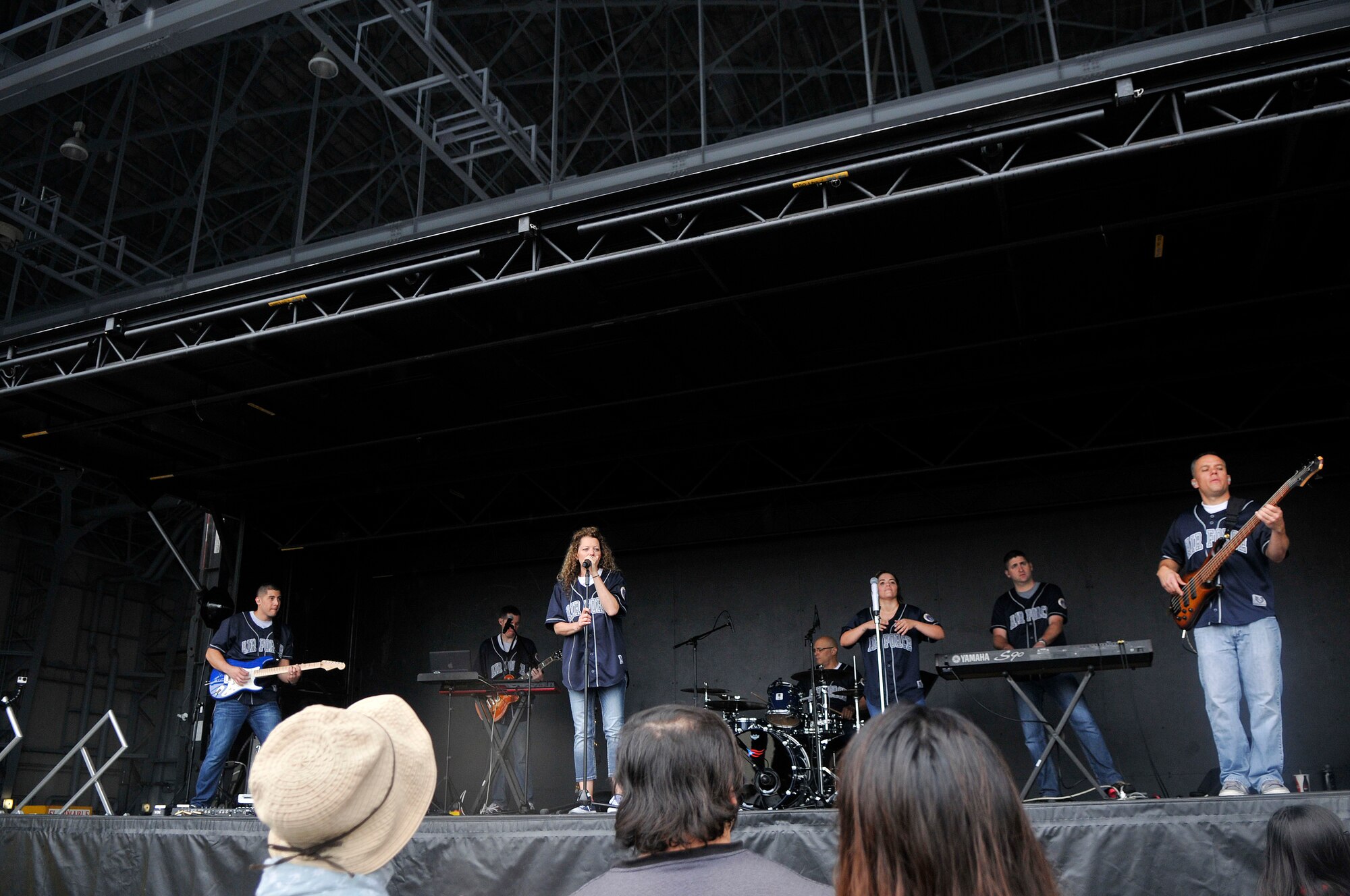 Members of the Pacific Air Forces Band, Pacific Trends, perform for a crowd of Misawa Air Festival attendees at Misawa Air Base, Japan, Sept. 13, 2015. The Air Festival included music, food and air demonstrations to brighten up the day for attendees. (U.S. Air Force photo by Senior Airman Jose L. Hernandez-Domitilo/Released) 