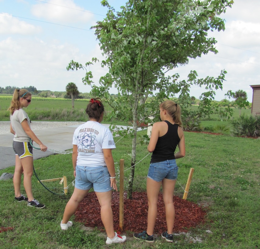 Volunteers plant trees at W.P. Franklin Lock Recreation Area