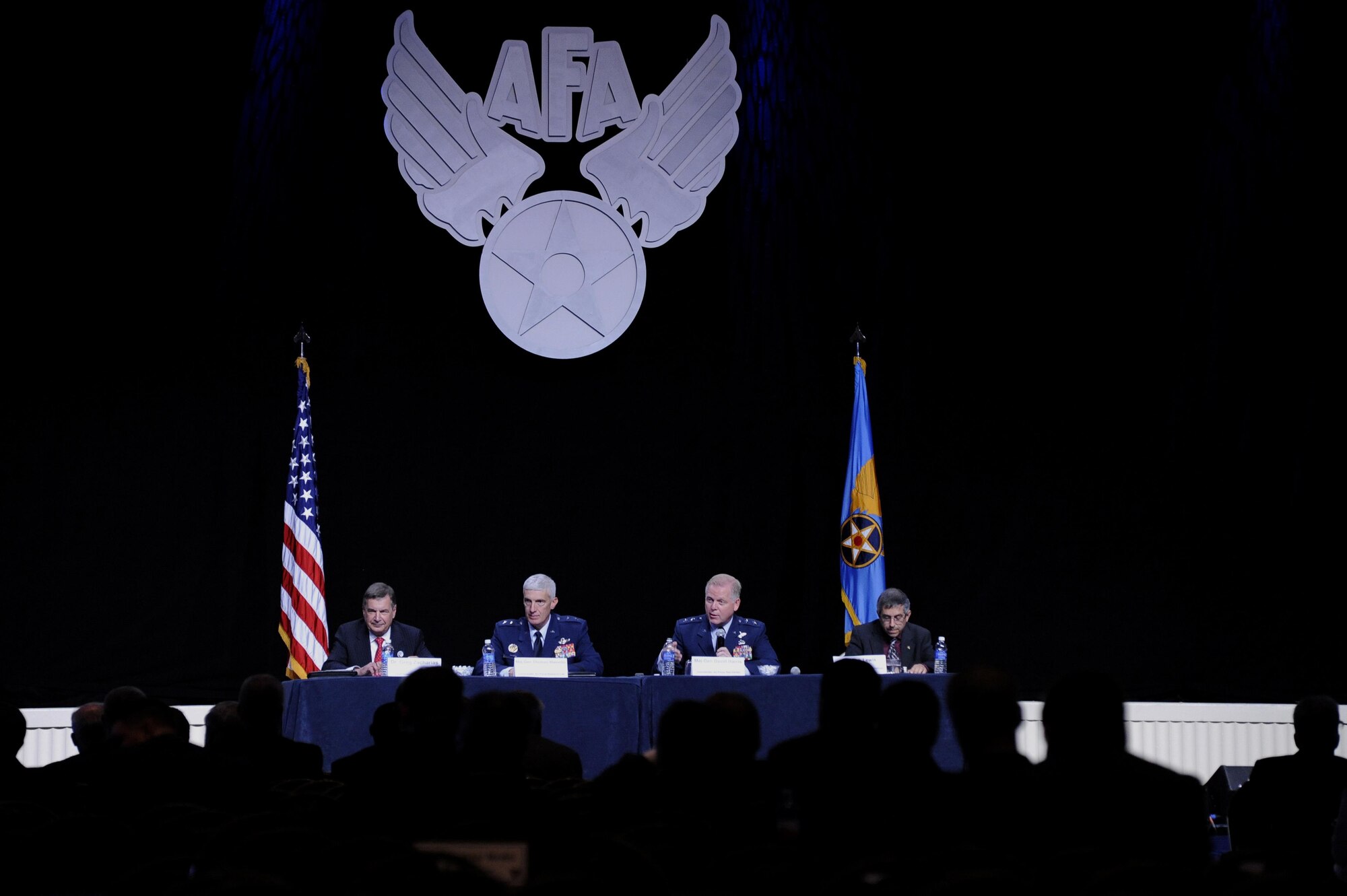 Air Force Research Lab Commander Maj. Gen. Thomas Masiello talks about focused innovation during the Air Force Association Air and Space Conference and Technology Exposition in Washington, D.C. Sept. 14, 2015. He was a member of the imperative for innovation in a time of austerity panel. (Air Force photo/Staff Sgt. Whitney Stanfield)