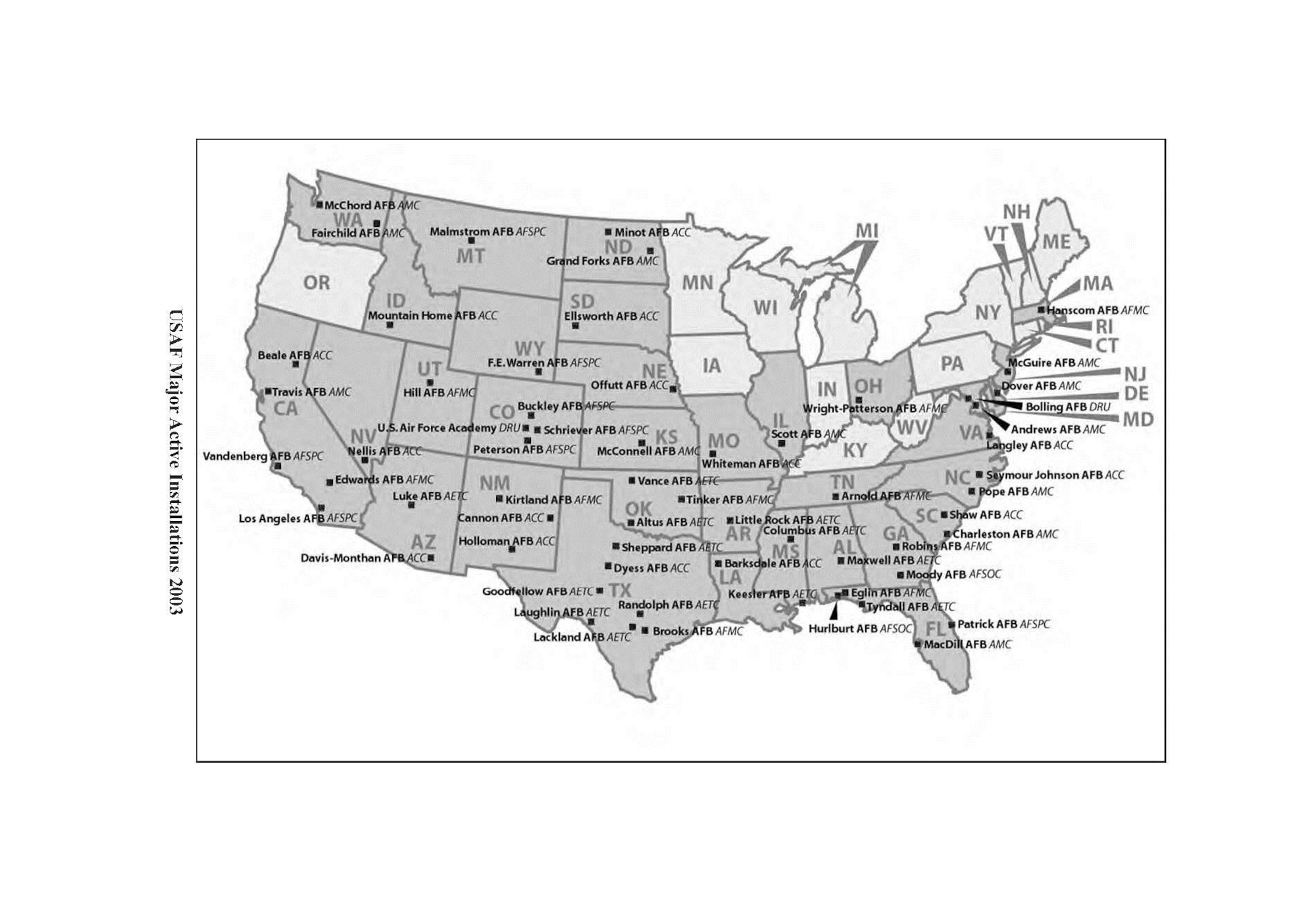 Us Air Force Bases In Usa Map - Fulvia Christabel