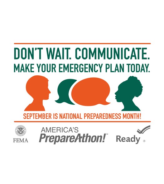 September is National Preparedness Month and the 20th Civil Engineer Squadron emergency management Airmen is encouraging Team Shaw members to be aware and prepared for emergencies and disasters. In South Carolina, residents can experience a variety of natural disasters including hurricanes, flooding, tornados, thunderstorms, and extreme heat or extreme cold depending on the season. (Courtesy graphic)