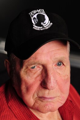 Retired U.S. Army 1st Sgt. Ray Frazier, poses for a photo at Davis-Monthan Air Force Base, Ariz., Aug. 28, 2015. Frazier was captured by Chinese and North Korean soldiers during the Korean War and held as a prisoner from 1951 to 1953. (U.S. Air Force photo by Senior Airman Cheyenne A. Powers/Released) 