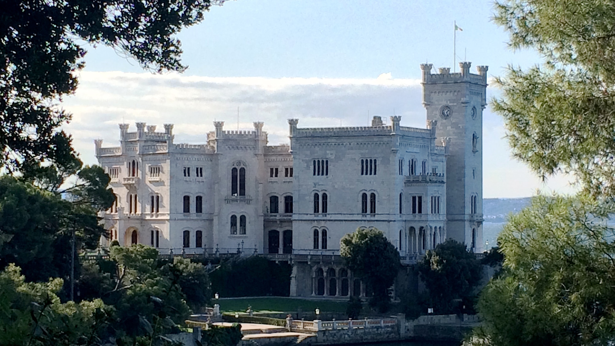 Miramare Castle in Trieste, Italy, sits on the coast of the Gulf of Trieste. The 19th century castle was built for Emperor Ferdinand Maximilian, the only emperor of the Second Mexican Empire. (U.S. Air Force photo by Staff Sgt. R.J. Biermann/Released)