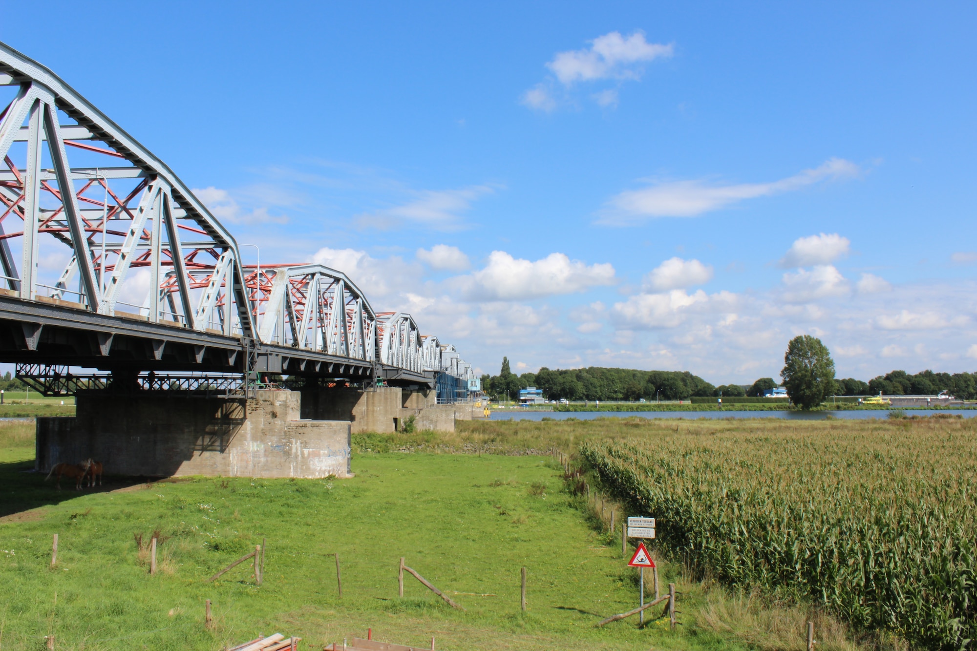 Staff ride participants visit what is now the John S. Thompson Bridge in the Netherlands, Sept. 2, 2015, which was seized from the Germans by the 504th Parachute Infantry Regiment after landing in fields 600 meters to the west in 1944. This bridge was one of the many places that airmen participating in the Operation Market Garden staff ride stopped to see along their route. The staff ride was part of a series that General Frank Gorenc, Commander, U.S. Air Forces in Europe, U.S. Air Forces in Africa, has organized to foster the deliberate professional development of USAFE-AFAFRICA airmen. (U.S. Air Force photo/ Capt. Lauren Ott)