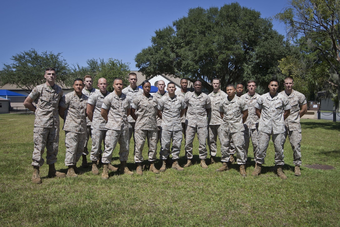 The 18th Sergeant Major of the Marine Corps, Ronald L. Green, visits U.S. Marines assigned to Marine Corps Air Station Beaufort, SC., September 14, 2015. Sgt.Maj Green's visit to the base included a luch with Non-Commissioned Officers, tours of the squadrons aboard the base, and a meet and greet with Staff NCOs. (U.S. Marine Corps photo by Sgt. Melissa Marnell, Office of the 18th Sergeant Major of the Marine Corps/Released)