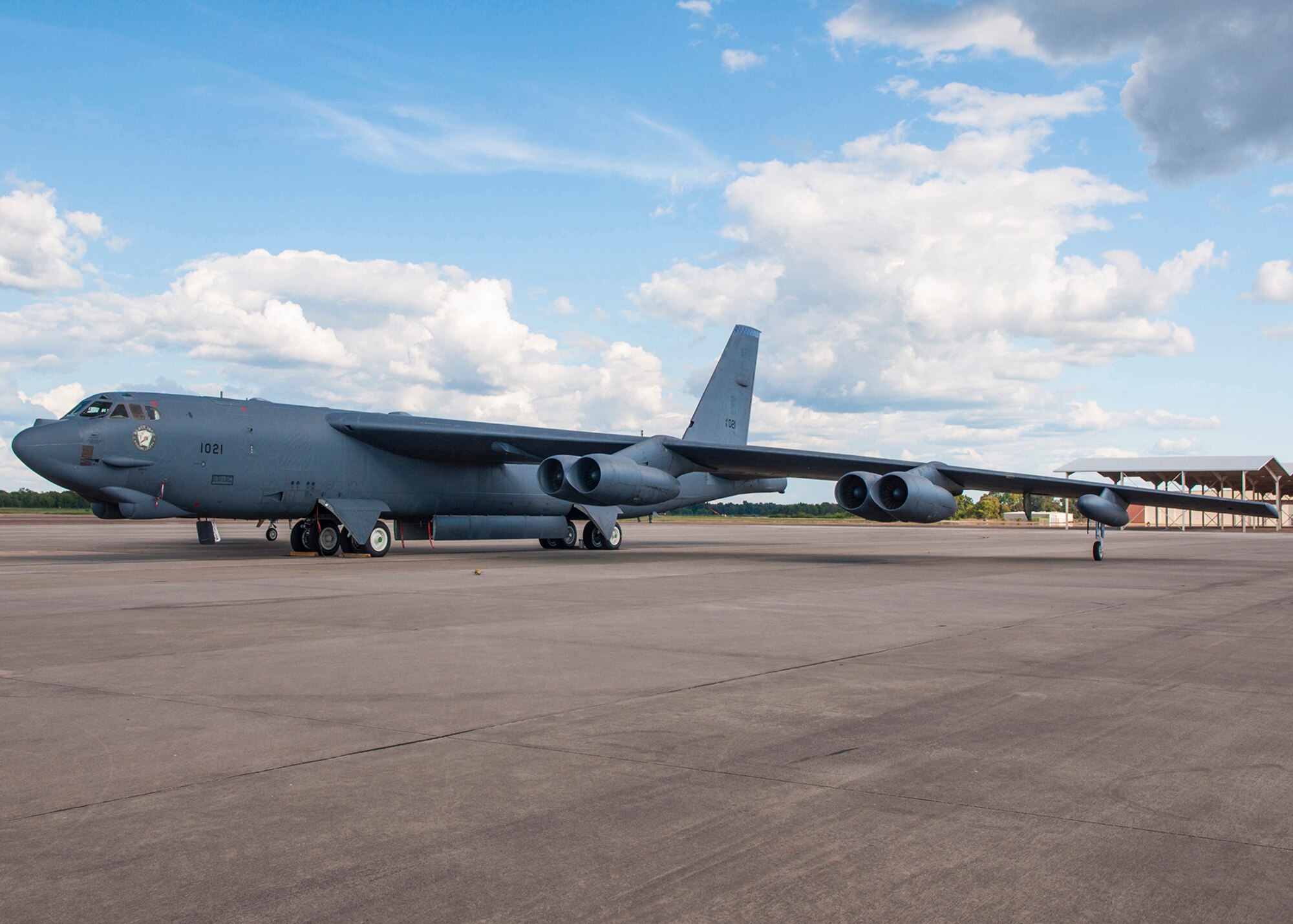 A B-52H Stratofortress, 61-1021, assigned to the Air Force Reserve Command's 307th Bomb Wing, is the first B-52H bomber to be converted as part of the New START Treaty. U.S. efforts to support the treaty includes the conversion of 30 operational and 12 non-operational B-52s to a conventional only configuration across the Air Force that will be completed by early 2017. (U.S. Air Force photo by Master Sgt. Dachelle Melville)