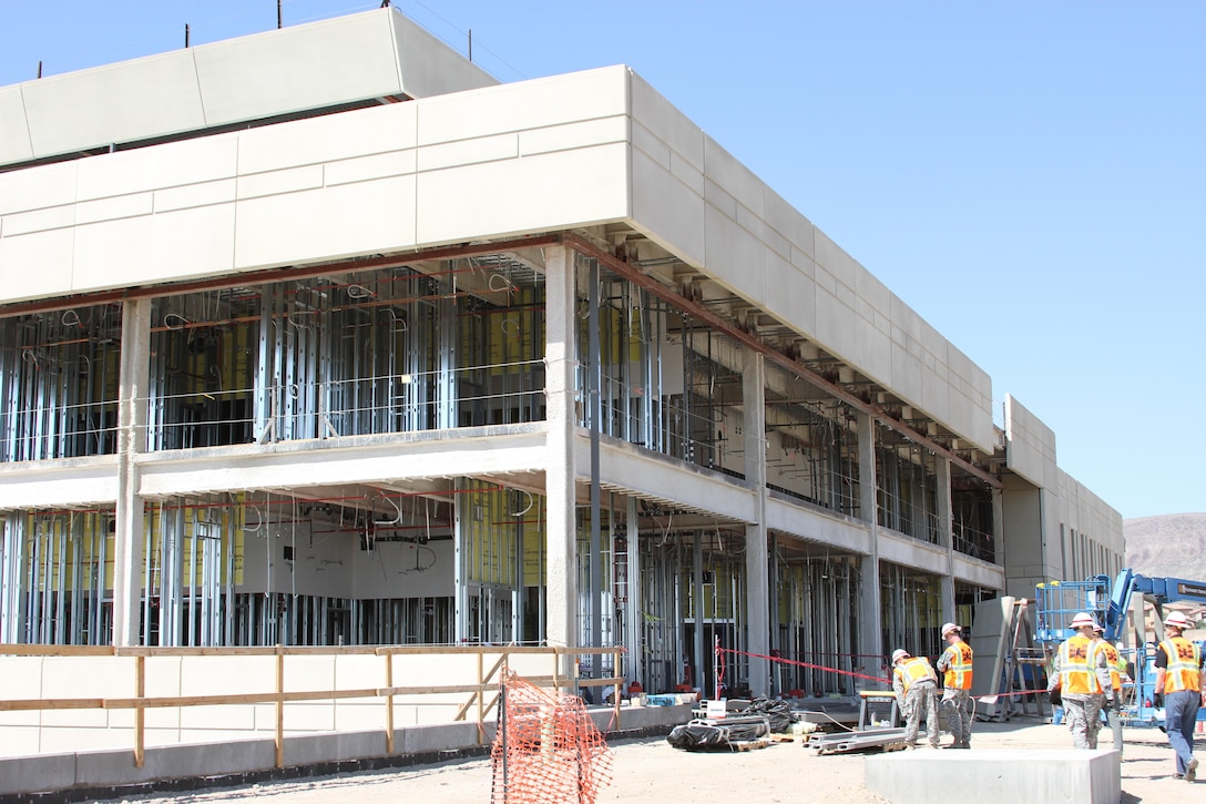 Col. Kirk Gibbs, the commander of the Los Angeles District, toured several District projects at the National Training Center at Fort Irwin, California, during a visit to the fort Sept. 9-10.

After a project update brieifing,Gibbs toured the new Fort Irwin Weed Army Replacement Hospital project.

Location: Emergency room