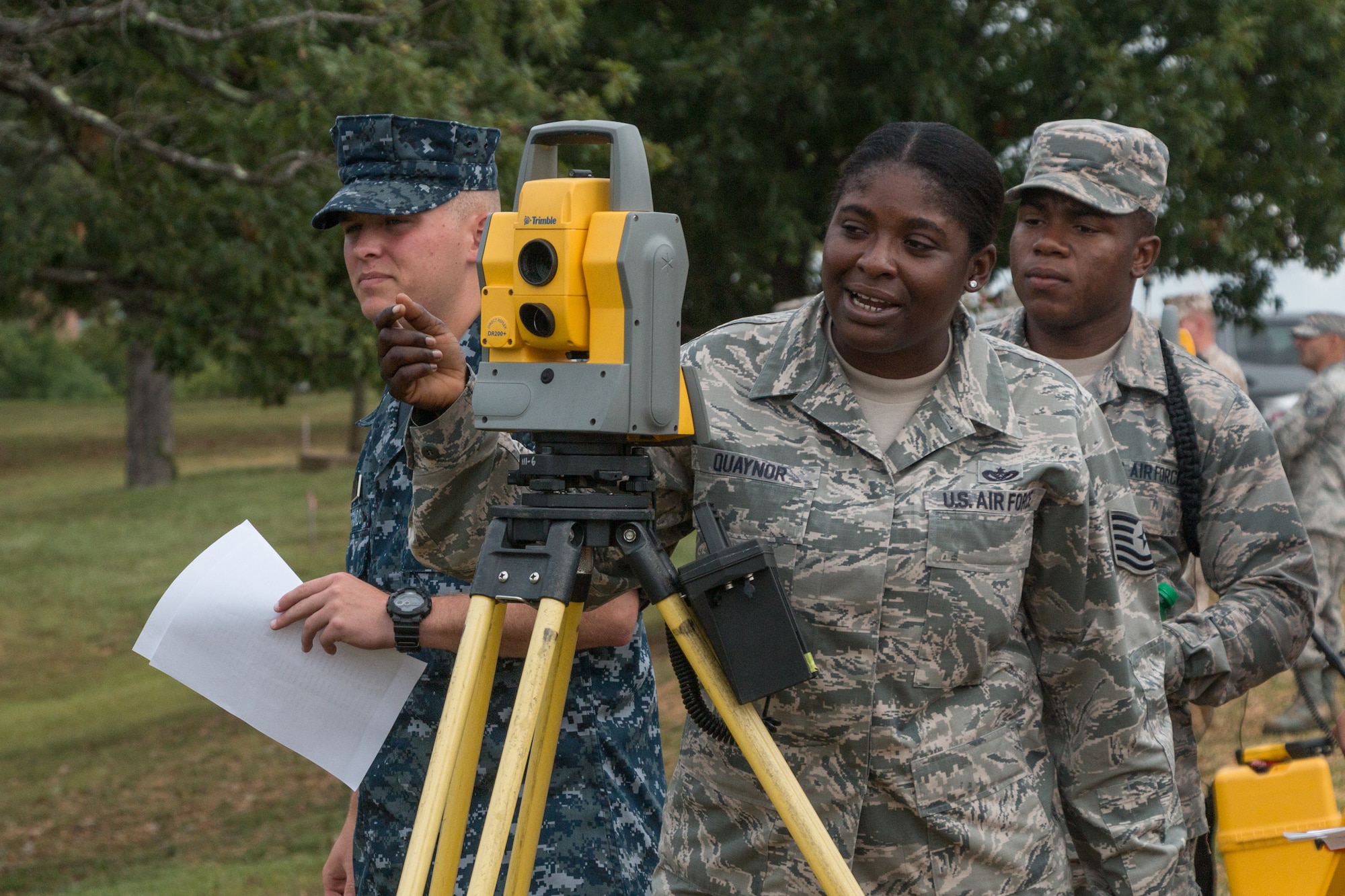 Tech. Sgt. Sarah Quaynor is the Instructor of the Week at Sheppard Air Force Base, Texas, for the week of Sept. 15-21, 2015. Quaynor is a Engineering Instructor with the 364th Training Squadron that equips Airmen with the skills to perform manual automated surveying, GPS surveying, civil design and contingency operations. (U.S. Air Force courtesy photo by Jim Angell/Released)