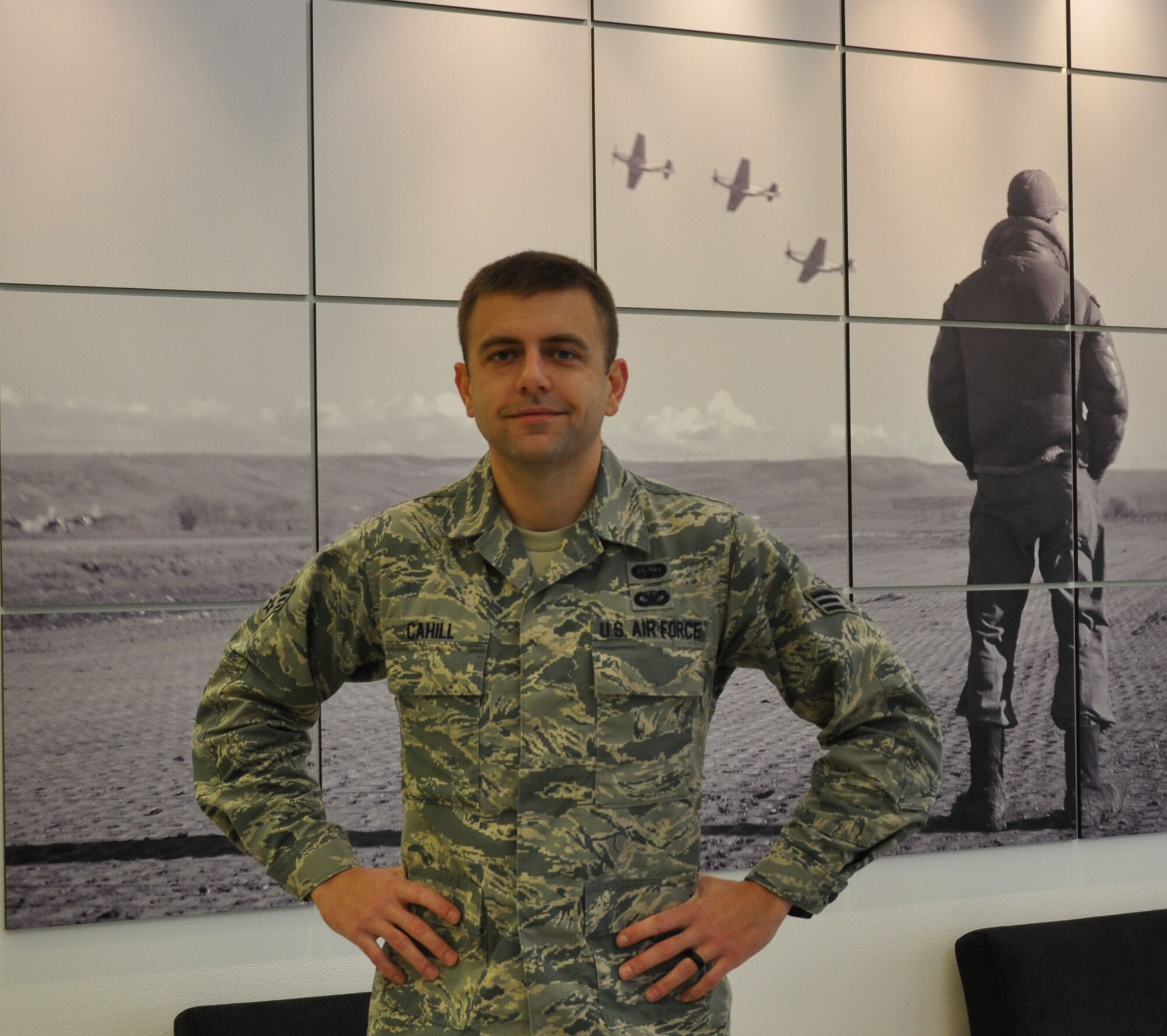 Senior Airman Kyle Cahill, 477th Force Support Squadron Knowledge manager, made some significant health and fitness changes to lose 55 pounds and obtain a PT score of 99.3. He is currently training for the Spartan Beast race to be held in Anchorage in the summer of 2016. (U.S. Air Force Photo/Maj. Ashley Conner) 