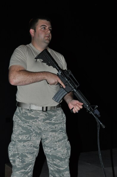 Senior Airman Kyle Cahill seen here in 2012 at just over 200 pounds made some significant health and fitness changes to lose 55 pounds and obtain a PT test score of 99.3. Currently 88 percent of the 477th Fighter Group has passing PT test scores but Col. David Piffarerio, 477th Fighter Group commander, hopes to increase it to 95 percent and eventually 100 percent passing scores.  (U.S. Air Force Photo/Tec h. Sgt. Dana Rosso) 