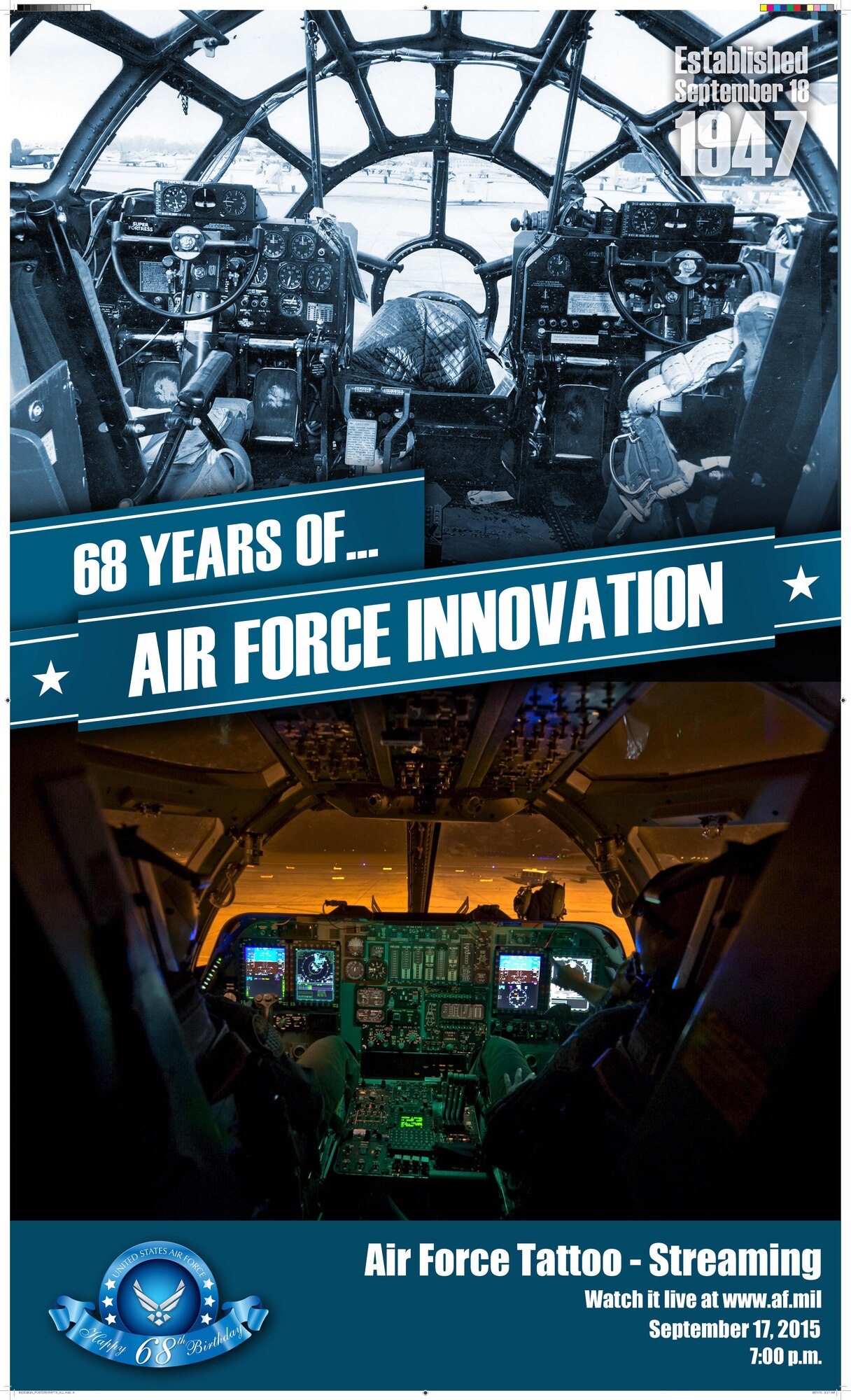 United States Air Force celebrates its 68th birthday. 
