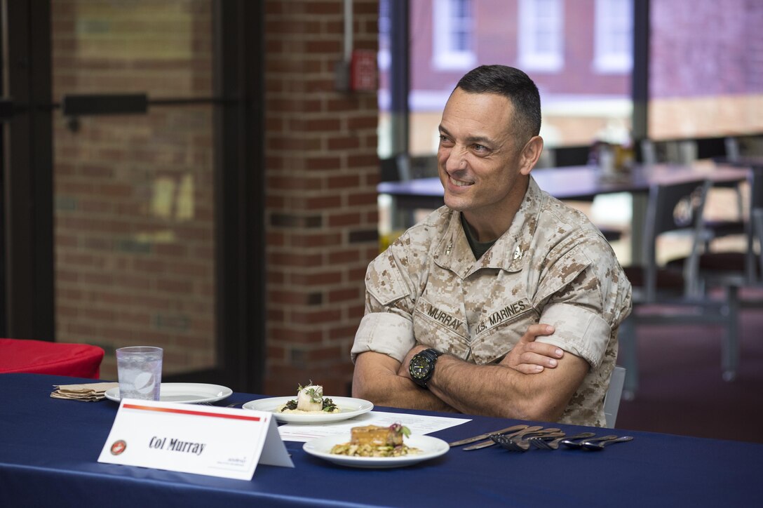 U.S. Marines of Marine Corps Base Quantico team up with Sodexo Food Service to compete in Chef of the Quarter on Marine Corps Base Quantico, Va., Sept. 10, 2015. Each Team was comprised of a chef, a Marine, and a Sodexo food service employee (U.S. Marine Corps Photo by Andrianna J. Daly/Released)