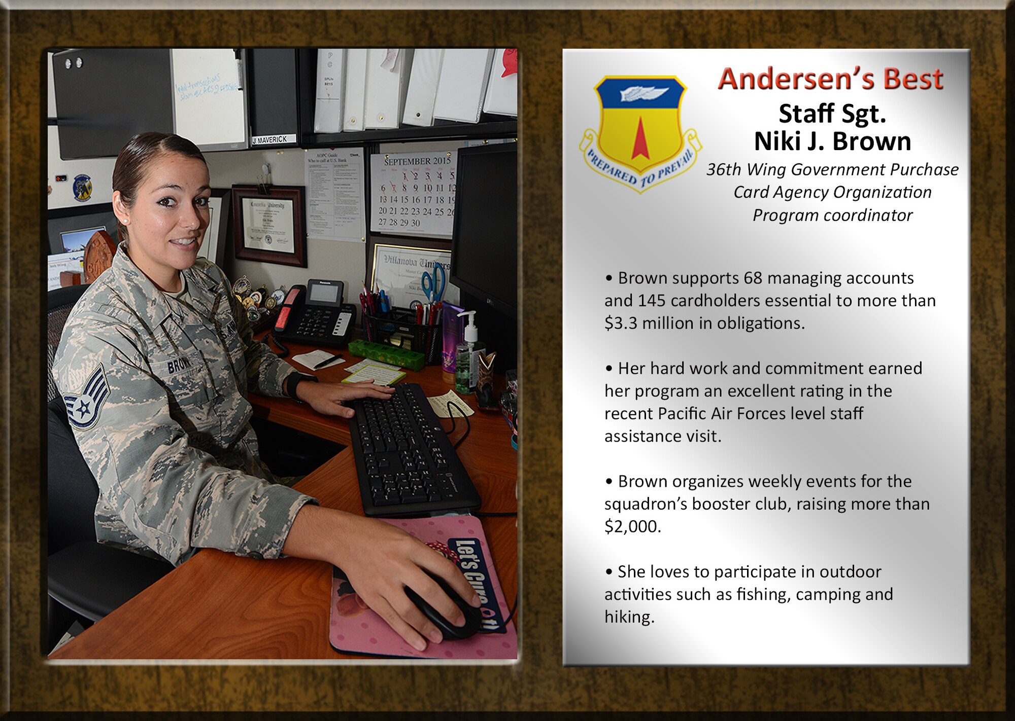 Team Andersen's Best: Staff Sgt. Niki J. Brown