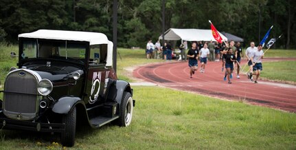 Members of Joint Base Charleston participate in the 24 hour POW/MIA Vigil Run Sept. 18, 2015, at the Air Base track on JB Charleston, S.C. National POW/MIA Recognition day is traditionally observed on the third Friday in September each year. The Vigil Run is to honor our country’s prisoners of war and those missing in action. (U.S. Air Force photo/Airman 1st Class Clayton Cupit)