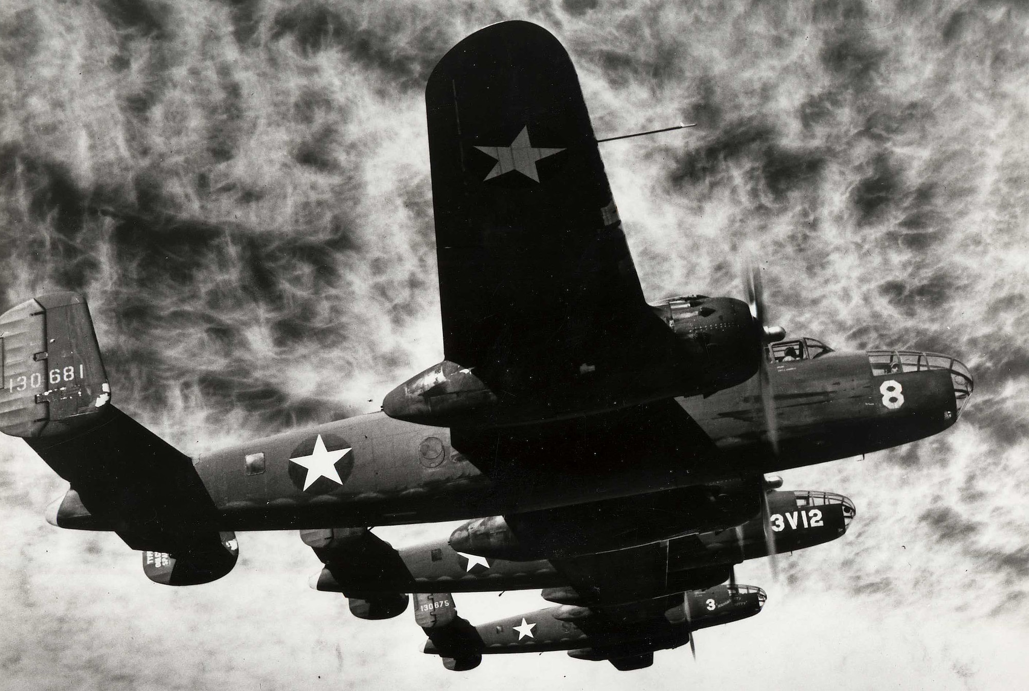 Bearing the roundel after the center red circle had been painted over white, this image of the North American B-25 Mitchell, flown by the Pennsylvania Air National Guard, should have been taken between 1942 and June 1943. (Photo provided by 111th Attack Wing Historian Office, photographer unknown/Released)