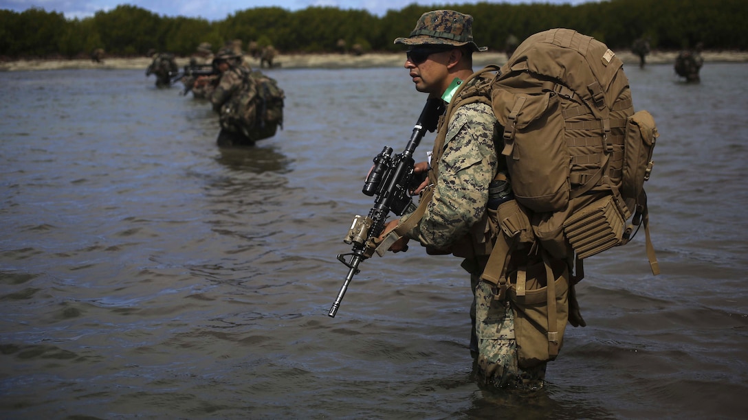 U.S. Marines with Company B, 1st Battalion, 4th Marine Regiment, Marine Rotational Force – Darwin, conduct patrol-based operations and engage in platoon-level attacks with troops from His Majesty’s Armed Forces of Tonga, the New Zealand Defence Force, the French Army of New Caledonia and the Tongan Royal Guards during their culminating event for Exercise Tafakula 15 Sept. 9-11 on Tongatapu Island, Tonga. Each military force split into integrated platoons for the event that comprised of 72 hours of patrolling, land navigation and attacking mock enemy positions. The rotational deployment of U.S. Marines in Darwin affords unprecedented combined training opportunities such as Exercise Tafakula and improves interoperability between the involved forces.